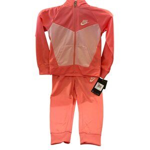 Nike 4 NWT peach sweatsuit joggers pants zip jacket girls 4